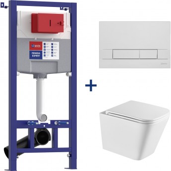 Сет: Инсталляция LEMARK PENEDA EXPERT + кнопка BIT хром глянец + унитаз FLOREX белый глянец Сет: Инсталляция LEMARK PENEDA EXPERT + кнопка BIT хром глянец + унитаз FLOREX белый глянец