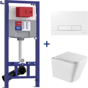 Сет: Инсталляция LEMARK PENEDA EXPERT + кнопка смыва BIT белый глянец + унитаз FLOREX белый глянец Сет: Инсталляция LEMARK PENEDA EXPERT + кнопка смыва BIT белый глянец + унитаз FLOREX белый глянец