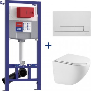 Сет: Инсталляция LEMARK PENEDA EXPERT + кнопка смыва BIT хром глянец + унитаз GLAZER белый глянец Сет: Инсталляция LEMARK PENEDA EXPERT + кнопка смыва BIT хром глянец + унитаз GLAZER белый глянец