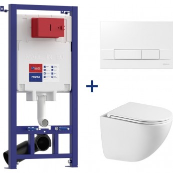 Сет: Инсталляция LEMARK PENEDA + кнопка смыва BIT белый глянец + унитаз GLAZER белый глянец Сет: Инсталляция LEMARK PENEDA + кнопка смыва BIT белый глянец + унитаз GLAZER белый глянец