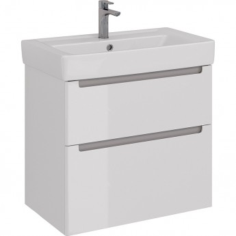 Тумба LEMARK BUNO 80 см под раковину, подвесная/напольная, 2 ящика, белый глянец Тумба LEMARK BUNO 80 см под раковину, подвесная/напольная, 2 ящика, белый глянец